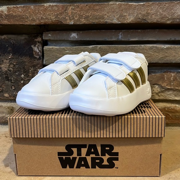 Adidas x Star Wars Grand Court CF White and Gold Sneaker